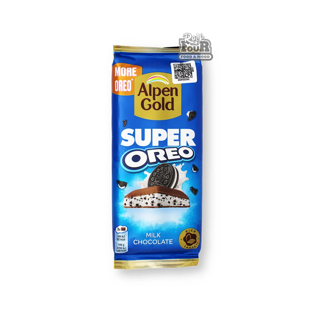 Կաթնային շոկոլադե սալիկ «Alpen Gold Super Oreo» թխվածքաբլիթի կտորներով 120գ